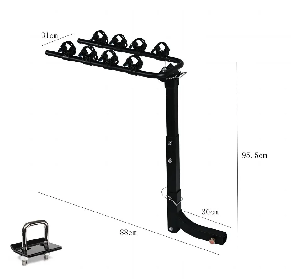 Car rear-mounted trailer rack, vehicle-mounted bicycle metal luggage rack, universal tailgate folding bike carrier