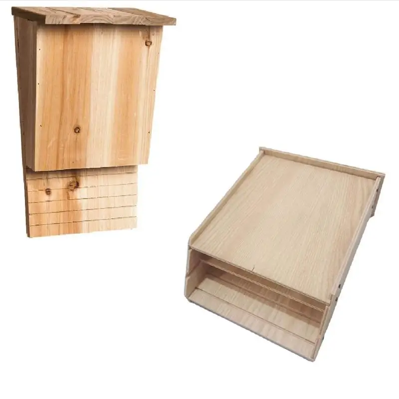 Bat Houses For Outdoor Handmade Natural Wooden Bat Nesting Box Bat Weatherproof  Screwed Untreated House Shelter garden supplies