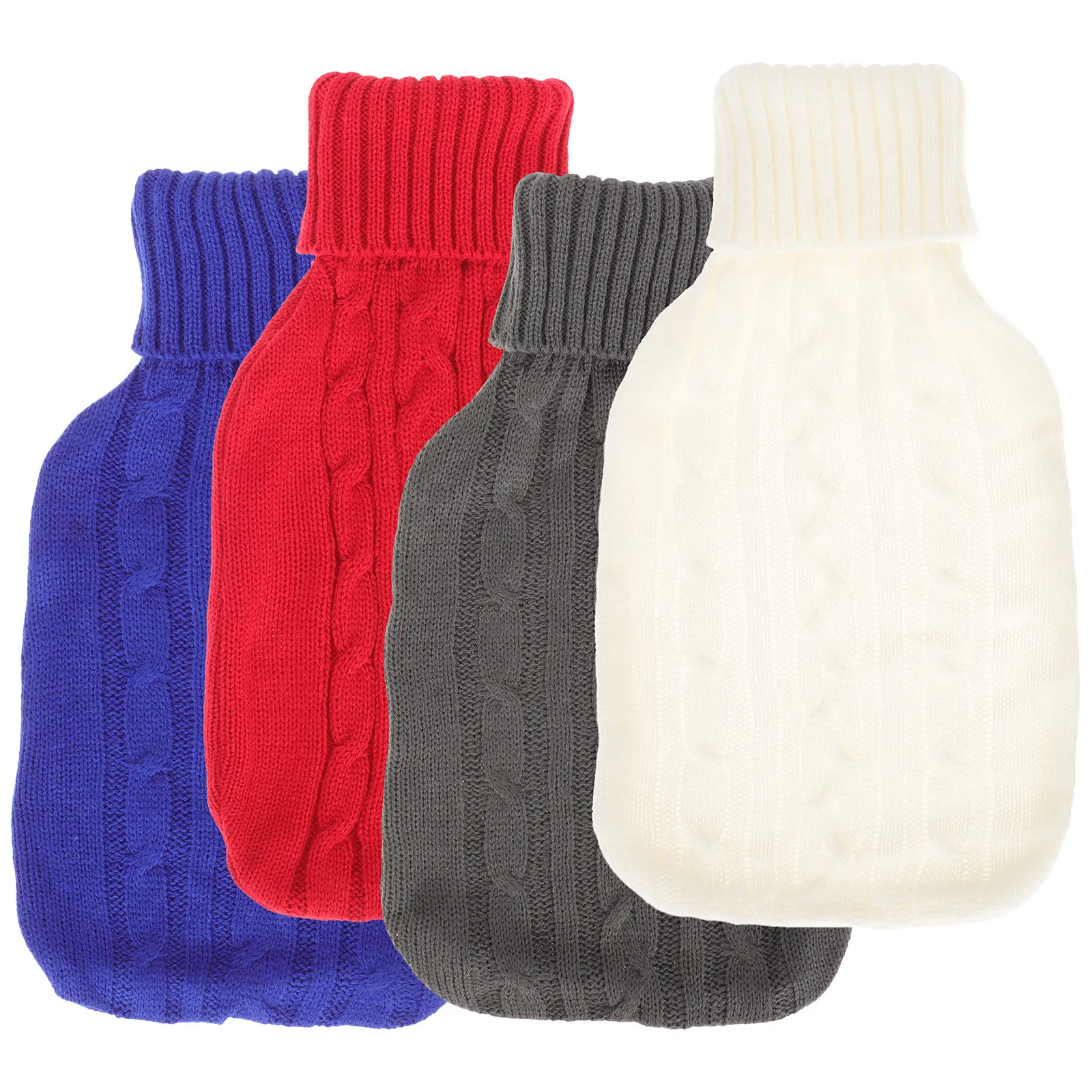 

4Pcs Hot Water Bottle Knitting Sleeves Reusable Detachable Warm Knitted Covers Lightweight Portable Outdoor Hand Warmer Pouch