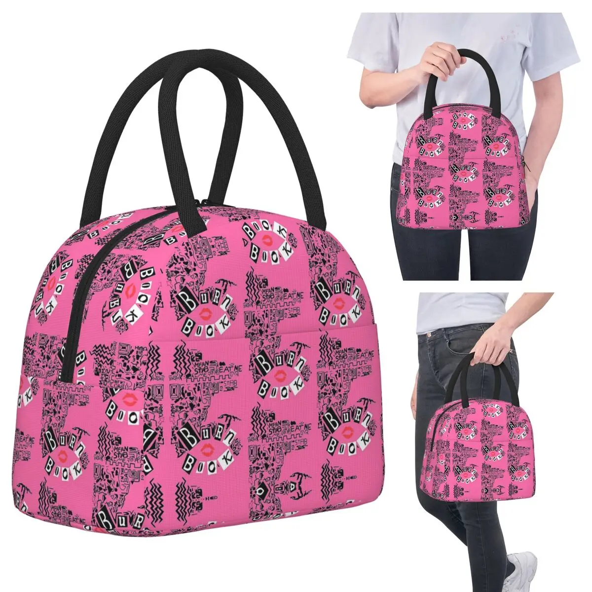 

Burn Book - Mean Girls Lunch Bag Insulated Bento Box Waterproof Lunch Tote Resuable Picnic Bag Thermal Bag for Woman Girl School