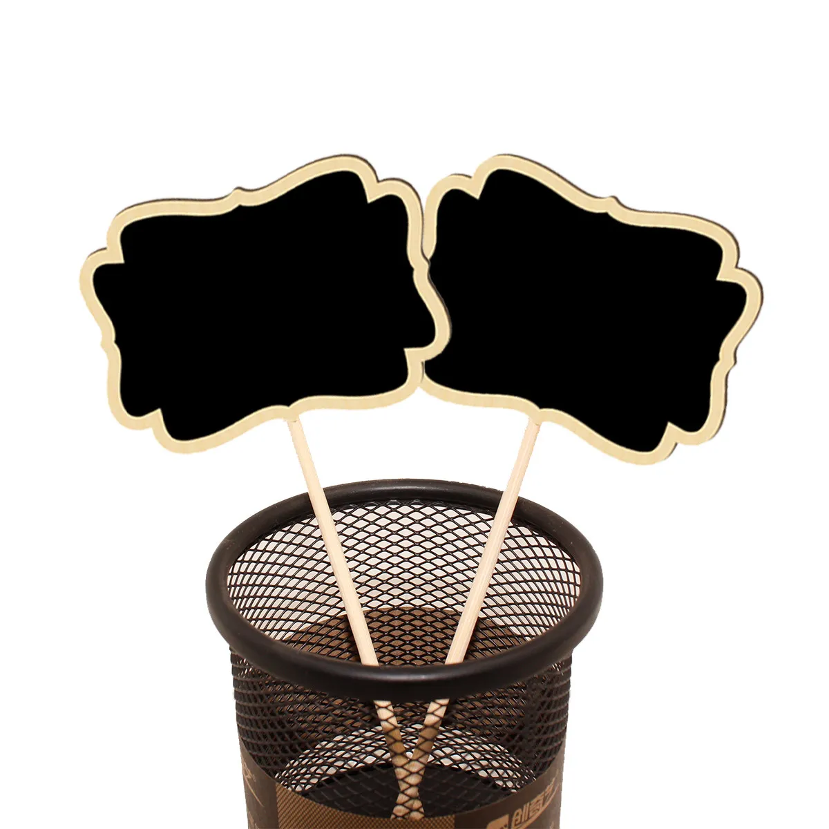20Pcs Mini Chalkboard Toppers Black Wooden Message Boards Garden Plant Tags Labels for Weddings Christmas Table Numbers - view 6