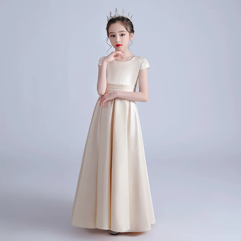 

Вечернее платье для девочек, детский костюм ведущего, белое платье принцессы, стильное летнее платье из пышного тюля для маленьких девочек на день рождения