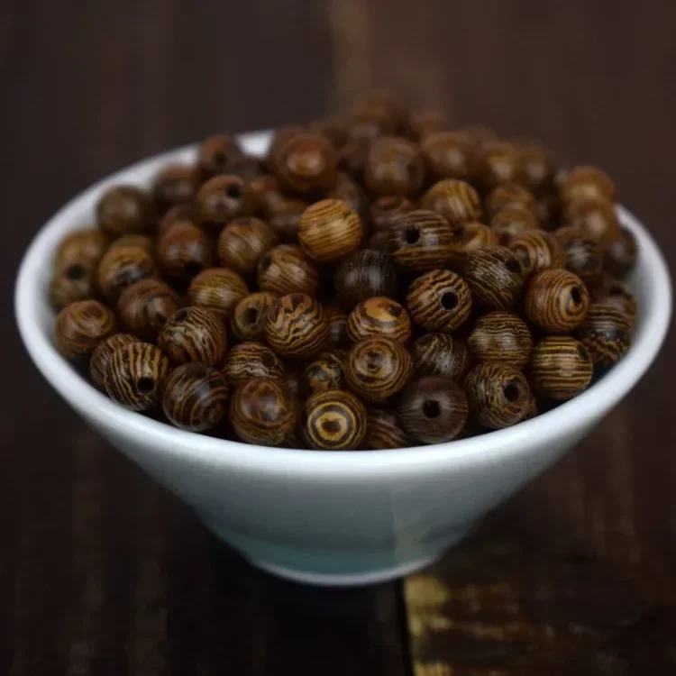 Wooden Bead round Beads Ornament Accessories DIY Door Frame Texture Scattered Beads 6mm Bracelet Necklace Material