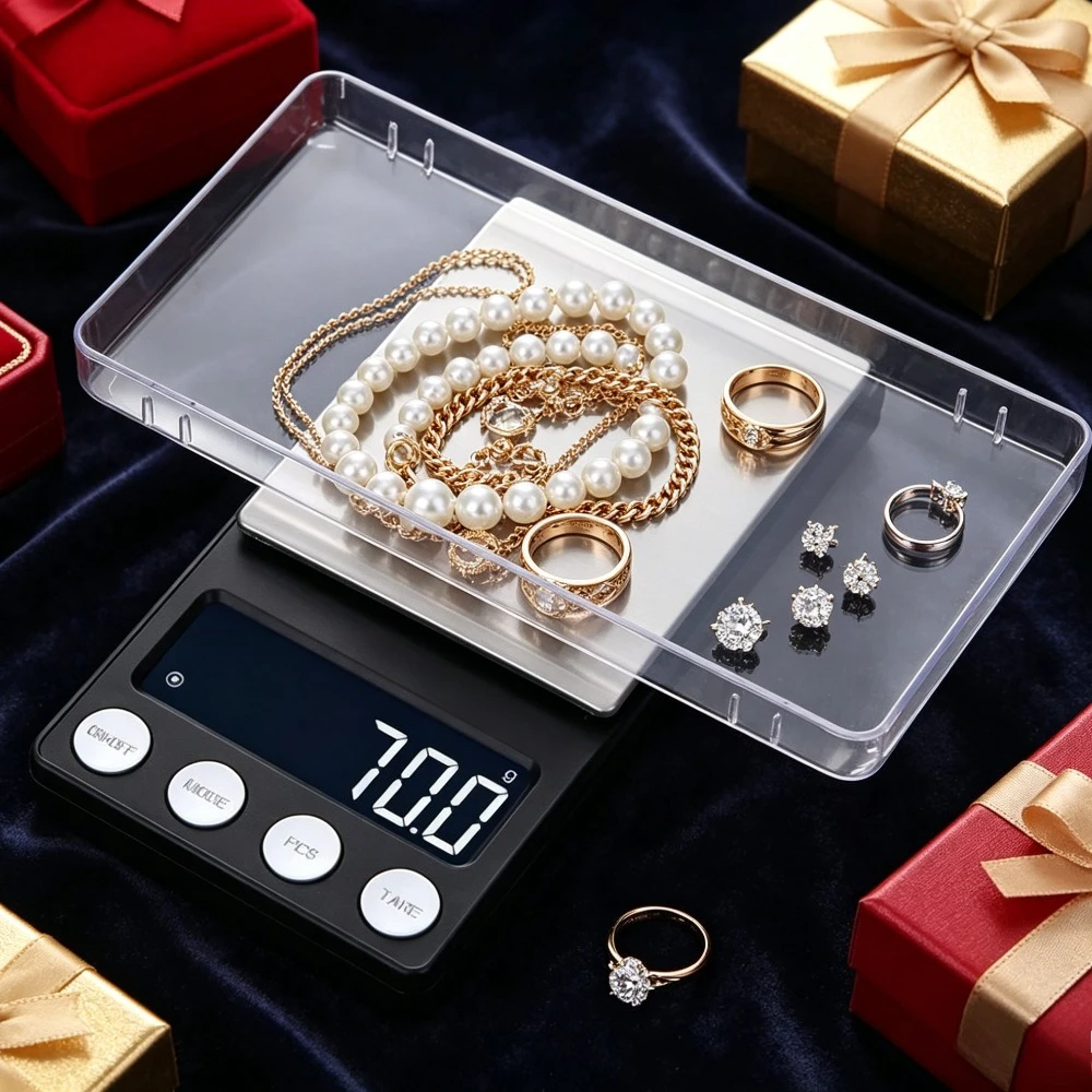 0.1g/0.01g Handheld Digital Scale Balance Weighing Scale Electronic Kitchen Scale Stainless Steel Tray LCD Jewelry Gold Scales