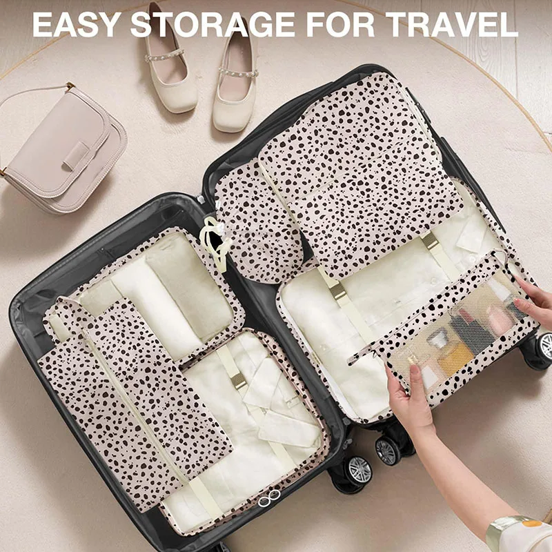 8pcs Travel Storage Bag Set Portable Foldable Luggage Organizer For Shoes Packing Clothes Tidy Organizer Wardrobe Suitcase Pouch