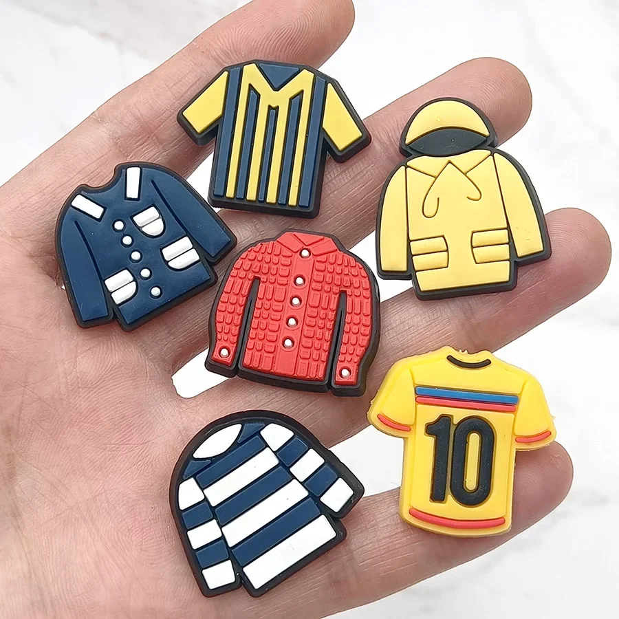 1Pcs Clothes Coat T-shirt PVC Shoe Charms Sandals Accessories For Wristbands Shoe Buckle Decorations Kid Gift Shoe Clips Badge