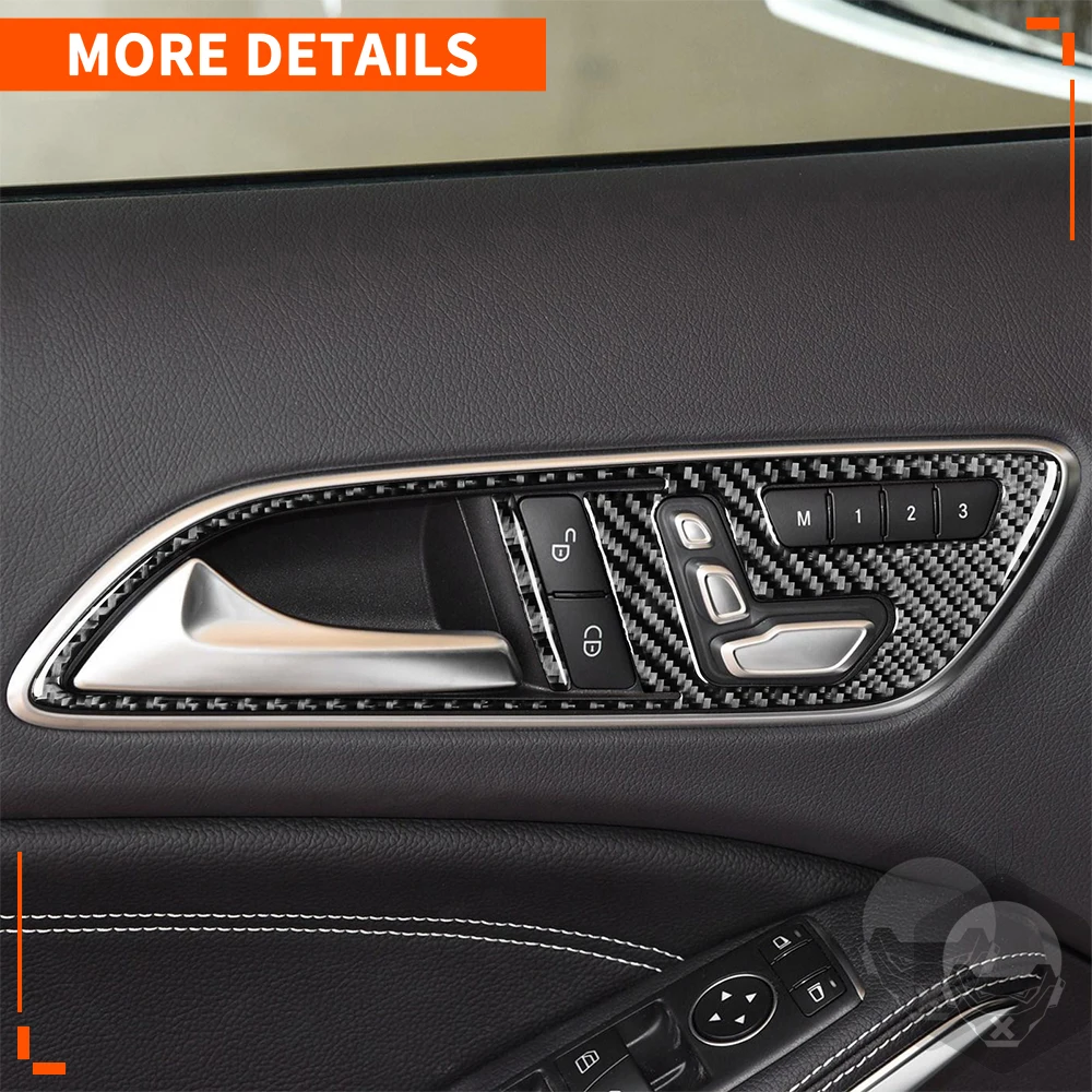 For Mercedes-Benz CLA C117 2014-2018 GLA X156 2015-2019 Inner Door Handle Cover Trim Carbon Fiber Car Interior Accessories