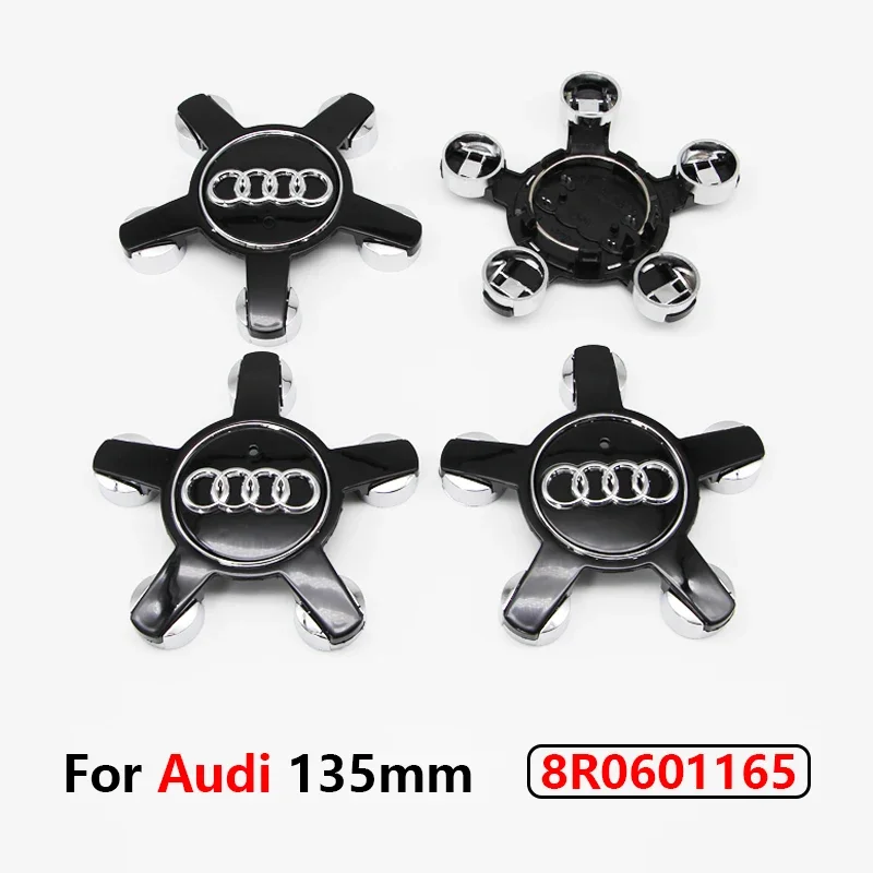 4pcs 135mm Car Wheel Center Cap Hub Covers Badge 8R0601165 4F0601165N For Audi A3 A4 A5 A6 A7 A8 S4 S6 A4L A6L A8L Q5 Car Goods