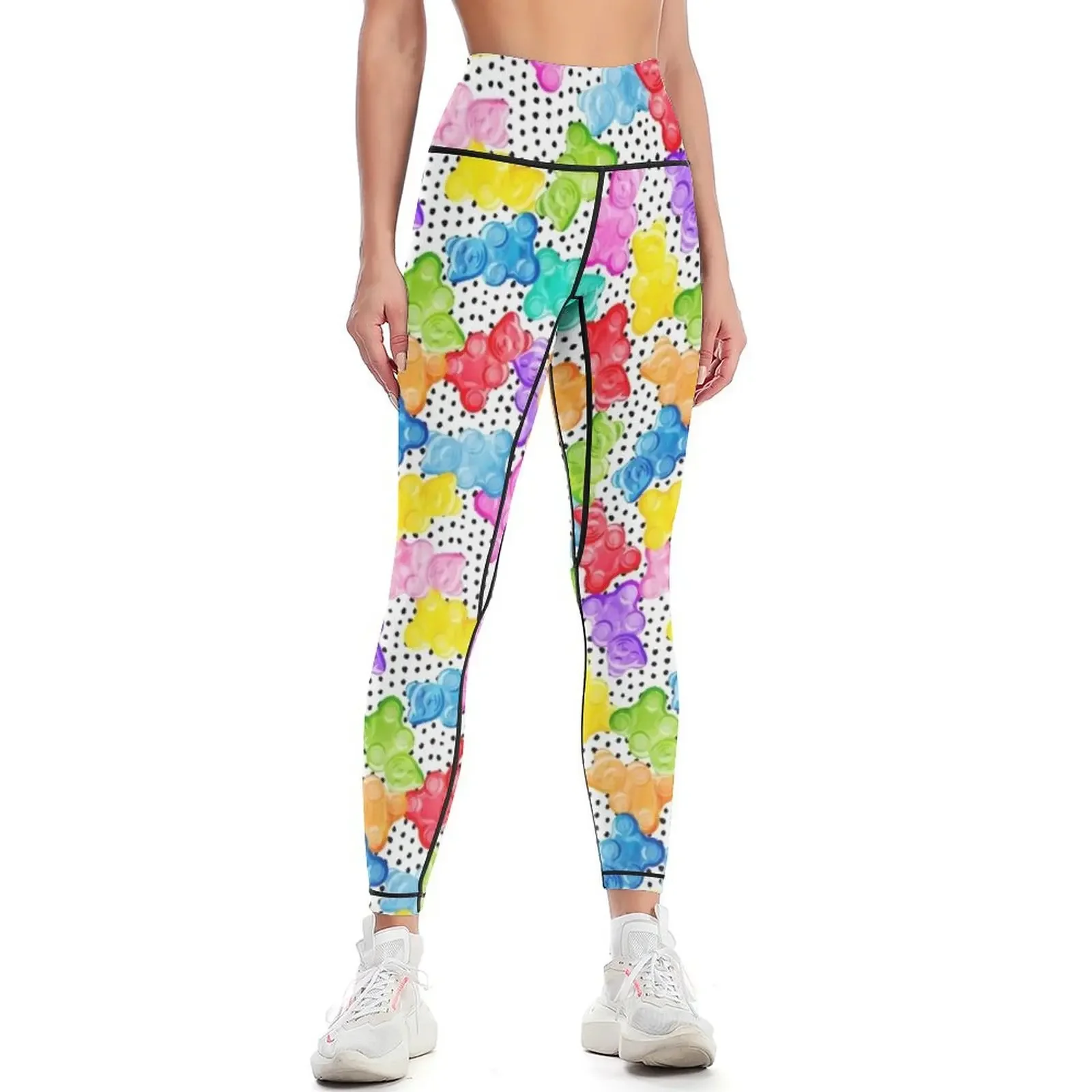 

Gummy Bears on polka dots Leggings Golf wear sport legging Training pants gym's sportswear Womens Leggings