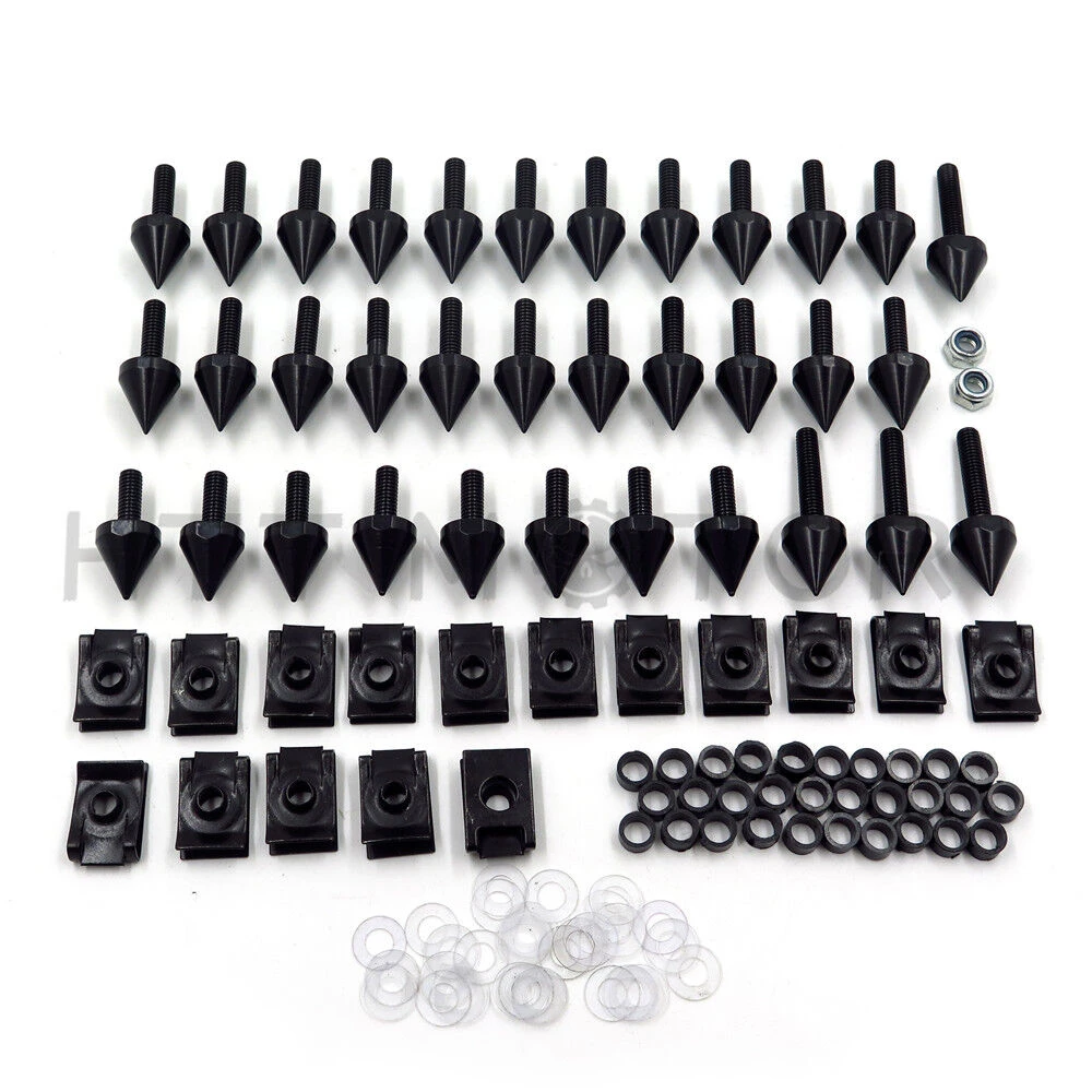 

Motorcycle Screws for Yamaha YZF R1 2004 2005 2006 04-06 Silver/Black Aftermarket Motorbike Parts Aluminum Fairing Bolts Kit