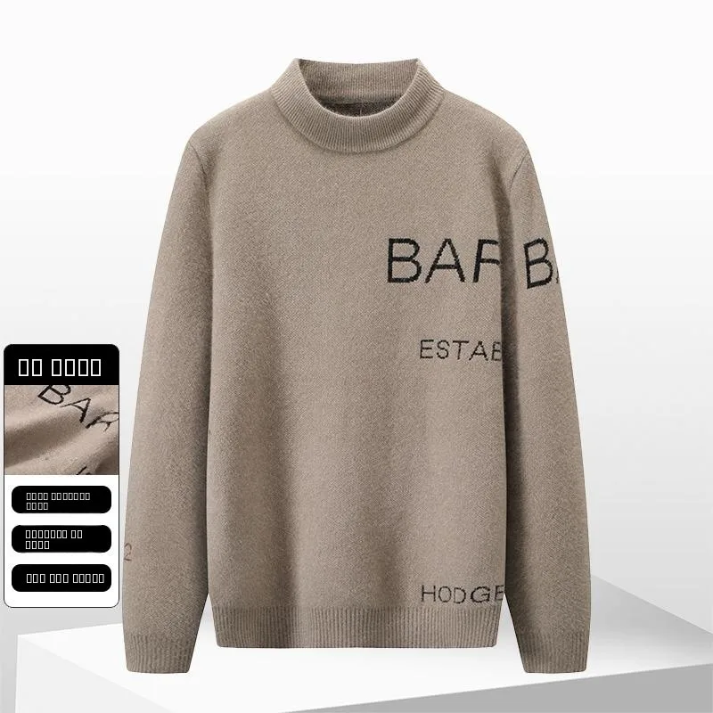 

Удобный вязаный свитер мужской, повседневный, с высоким воротником, осенне-зимний, модный, городской, молодежный, с длинными рукавами