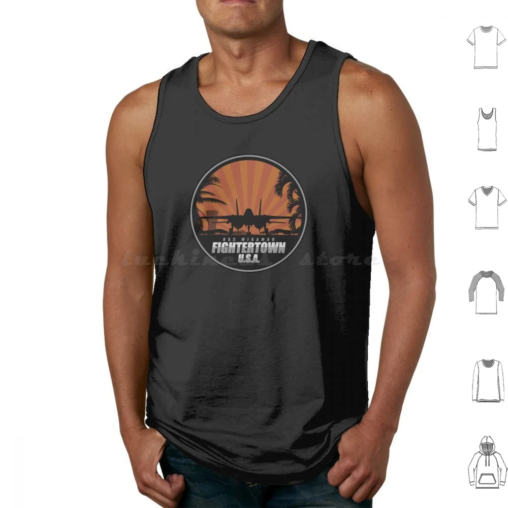 Nas Miramar Fightertown Usa-F-14 Tomcat Camisetas sin mangas con parche de la Escuela de Armas de Combate de la Estación Aérea Naval Miramar