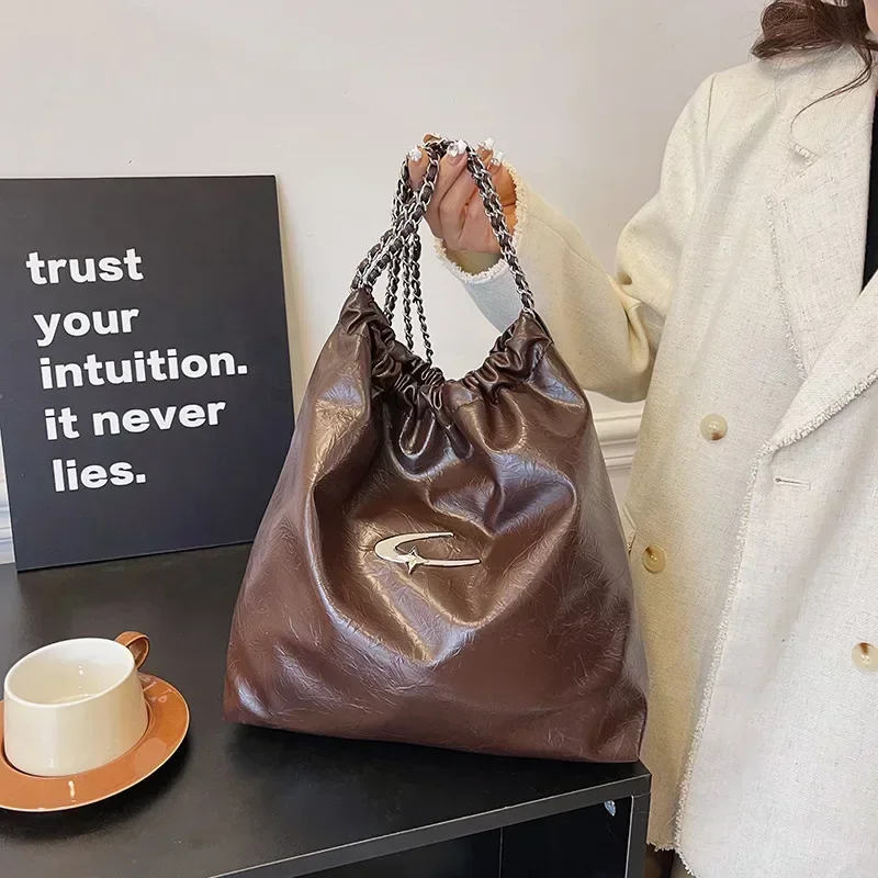 

2025 Women's New Versatile Chain Tote Bag with Adjustable Strap - Large Capacity Work Travel Essentials for Ladies