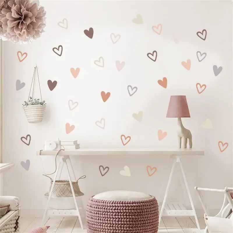 Boho Hearts Creative Wall Sticker For Children Baby Boys Room Nursery Wall Art Decals Vinyl Mural Kids Bedroom Home Decor