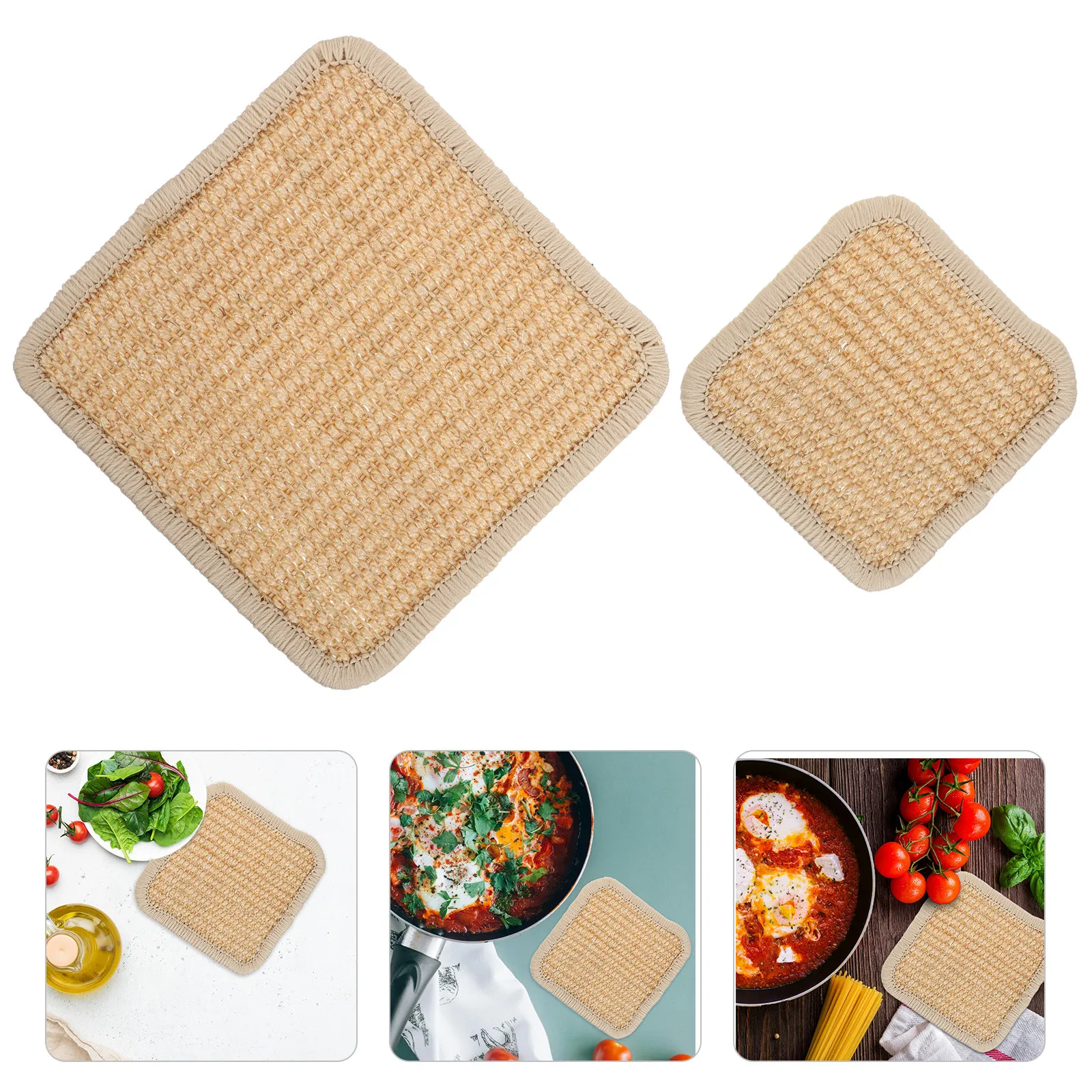 

Japanese Style Sisal Heat Insulation Mat Large Natural Fiber Floor Mat Non Slip Durable Home Kitchen Rug Summer Cooling