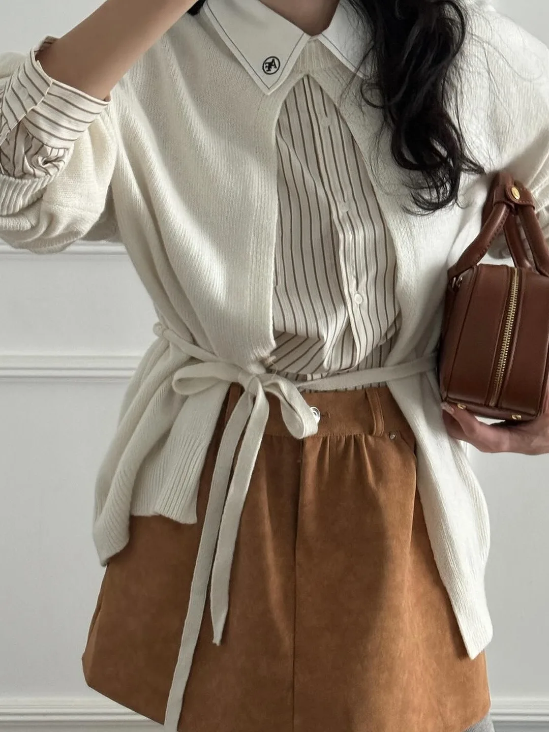 Sweter Rajut Wanita Serbaguna Modis, Outerwear Berikat Pinggang, Musim Gugur Musim Dingin, Produk Terbaru, Nuansa Mewah, Chic, dan Elegan