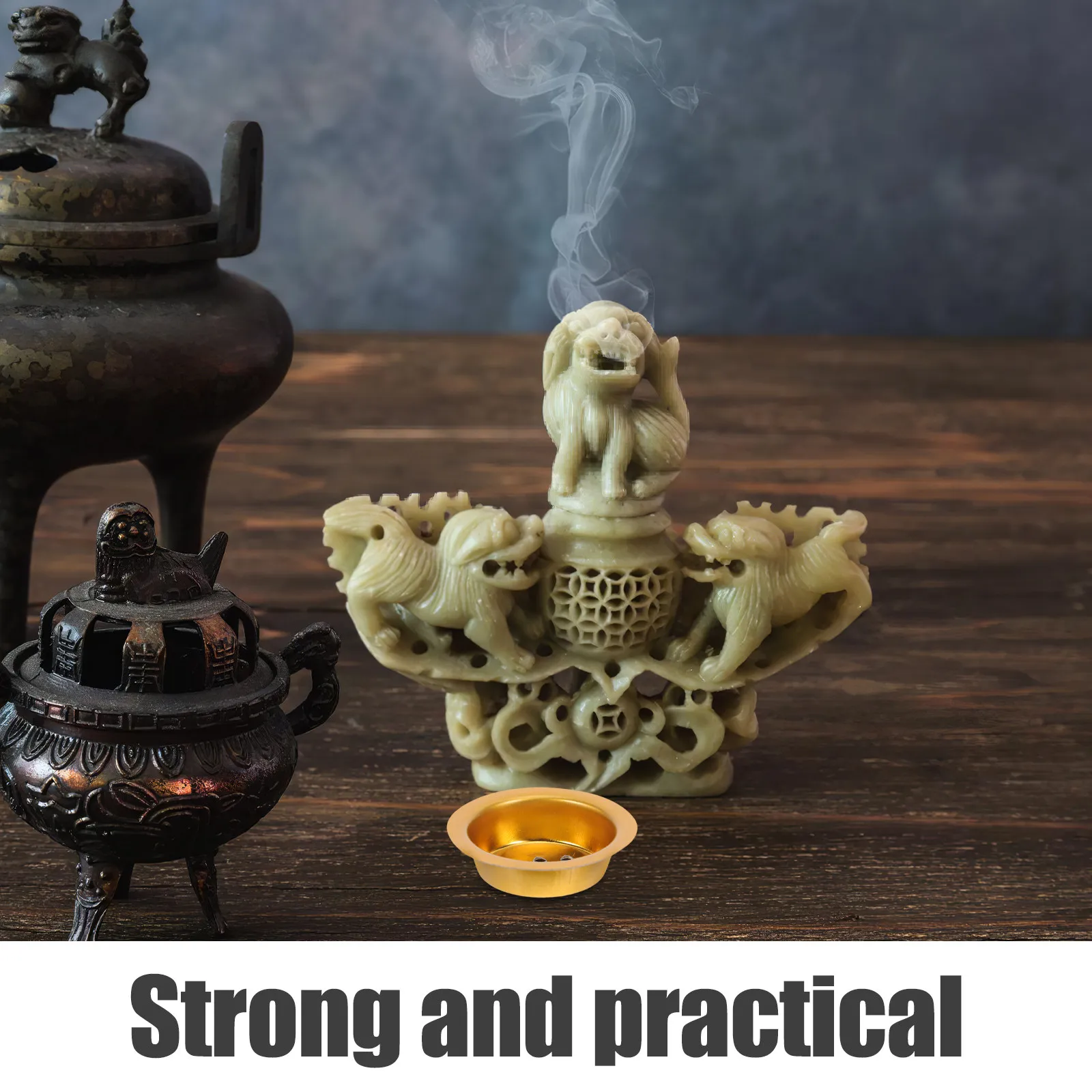 20Pcs Incense Burner Insert Iron Decorative Mesh Middle Eastern Ramadan Mubarak Eid Ash Catcher Tray 4.7cm Replacement Parts
