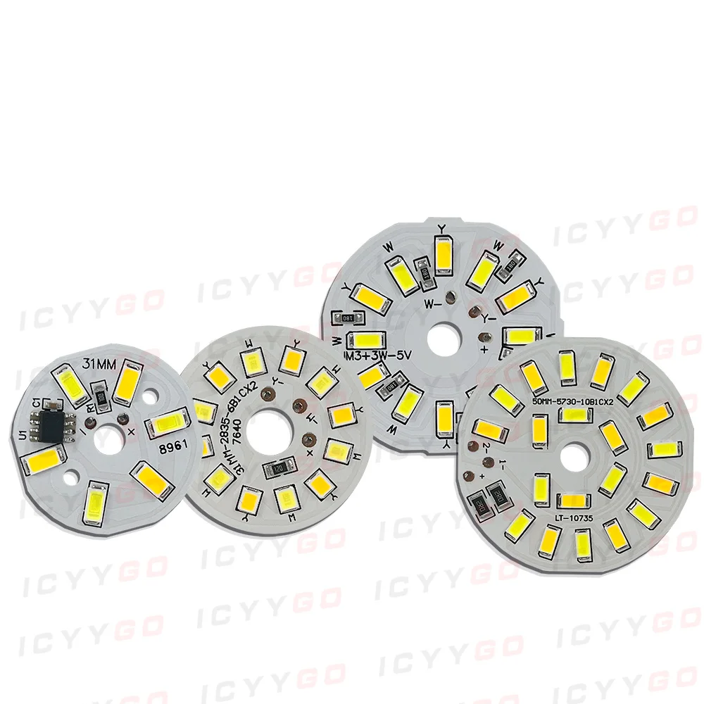 5 Pieces Of 6W 10W Low-Voltage Light Source Lamp Board White Warm Light Two-Color SMD5730 2835 6W Driver-Free 5V Lamp Board