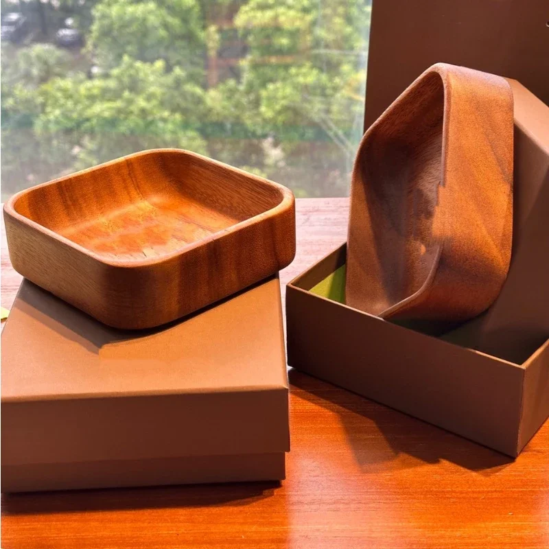 

Walnut Wooden Storage Box Storage Exquisite Storage Plate Gift Kitchen Home Wooden Plate Fruit Plate Gift Box Organizer