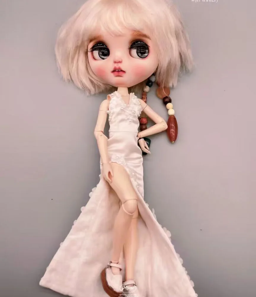 2025 elegant style 1pcs Blythe dress white 1/6 30cm(Fit for azone,Pullip,Ob22/24/26, Licca)