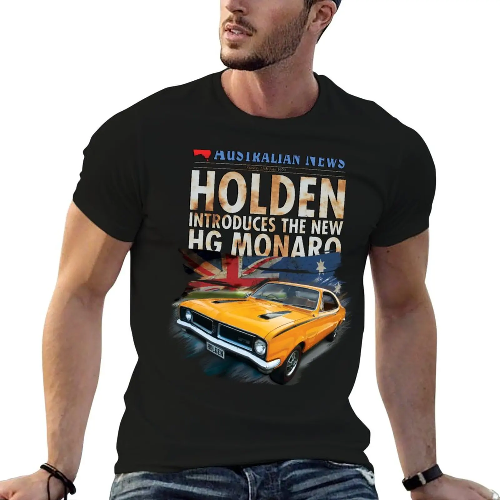 Camiseta Holden Monaro HG GTS (nostálgica) de talla grande, manga corta, informal