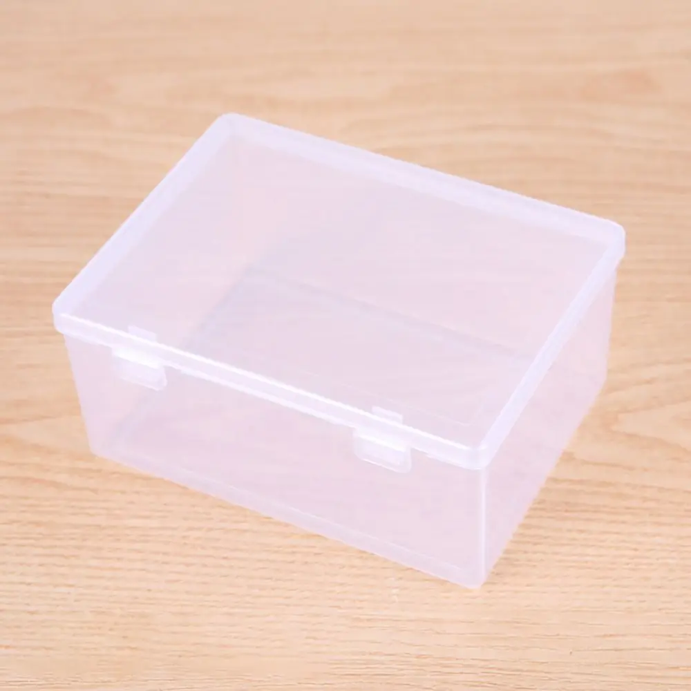 1Pcs Thickened Storage Box Transparent Portable Flip Box Small Medium Large Rectangle Plastic Case