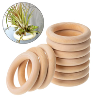 5-50pcs Multi Size Unfinished Natural Wood Rings For Crafts Macrame Projects Jewelry Making DIY Pendant Connectors Plannt Holder