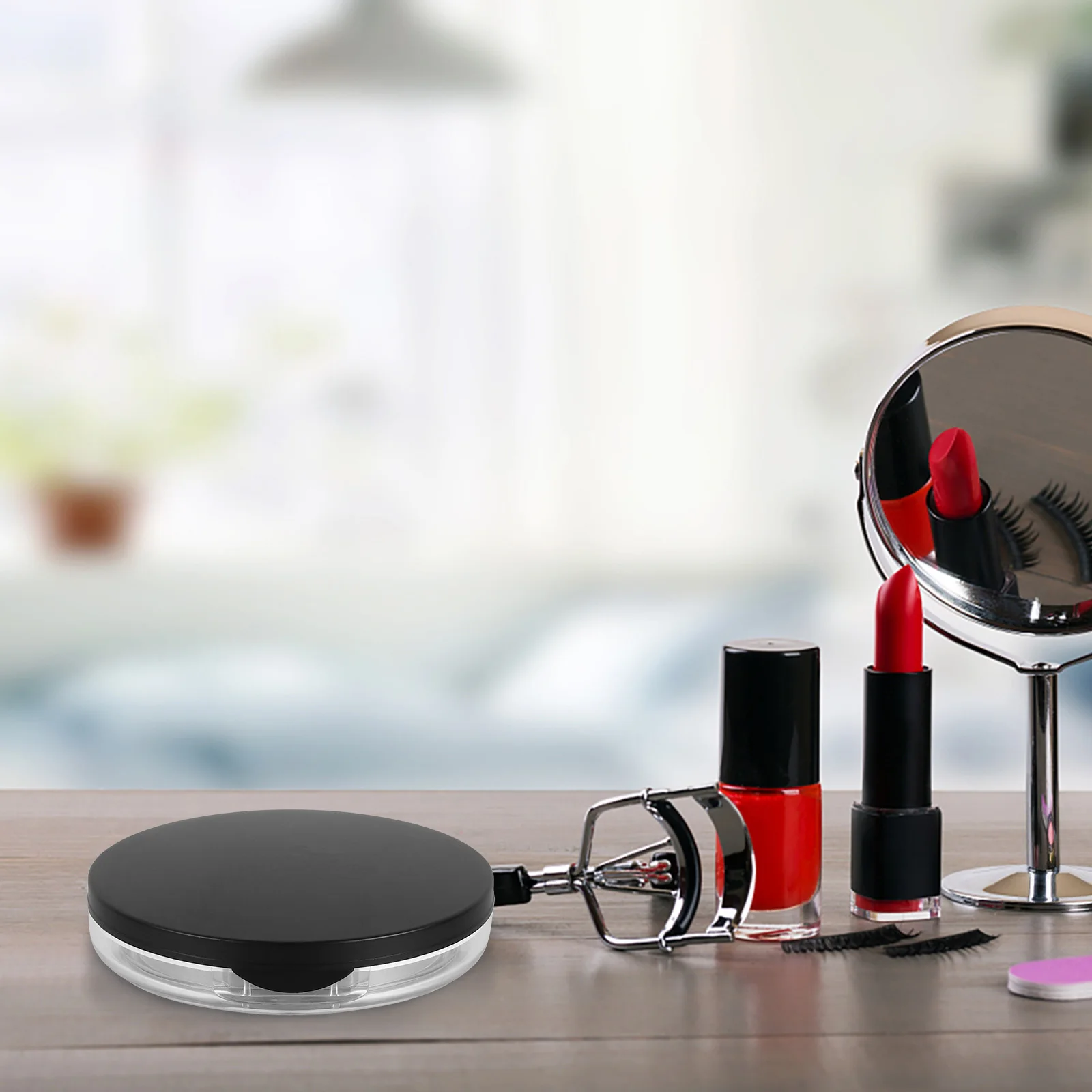 

2Pcs Empty Powder Box Loose Powder Case with Puff Premium Portable Travel Makeup Container for Foundation Blusher Glitter 5G