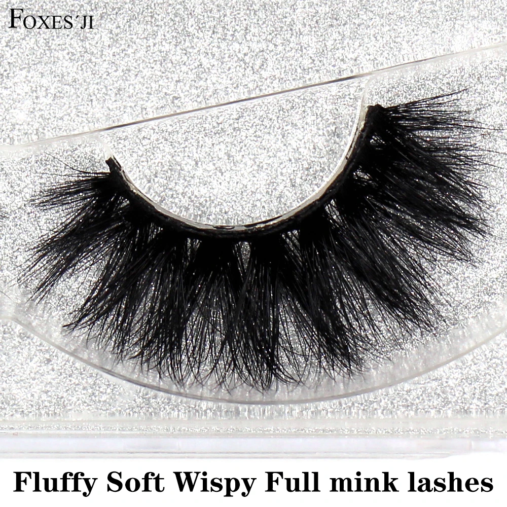 FOXESJI-pestañas postizas 3D de visón, esponjosas y dramáticas, cruzadas gruesas, de alto volumen, suaves y Wispy