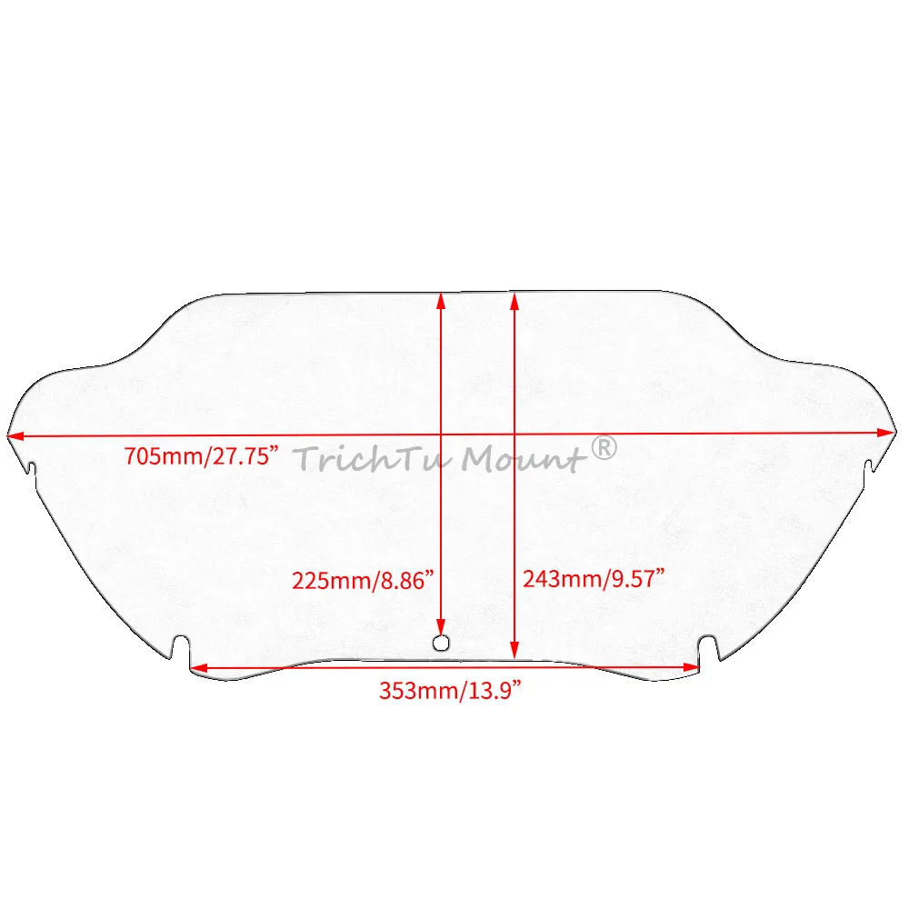 ملحقات الدراجات النارية 9.5 بوصة هدية الزجاج الأمامي منحرف الرياح دخان/واضح لدراجة Harley Road Glide FLTR FLTRX 1998-2013 #6