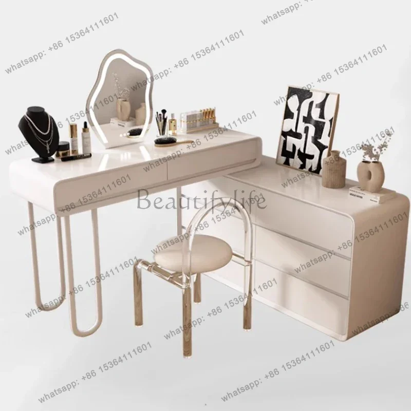 Stool Modern Wooden Vanity Folding Set Corner Storage Mirrors Dressers Makeup Drawer Luxury Penteadeira Para Quarto Furniture