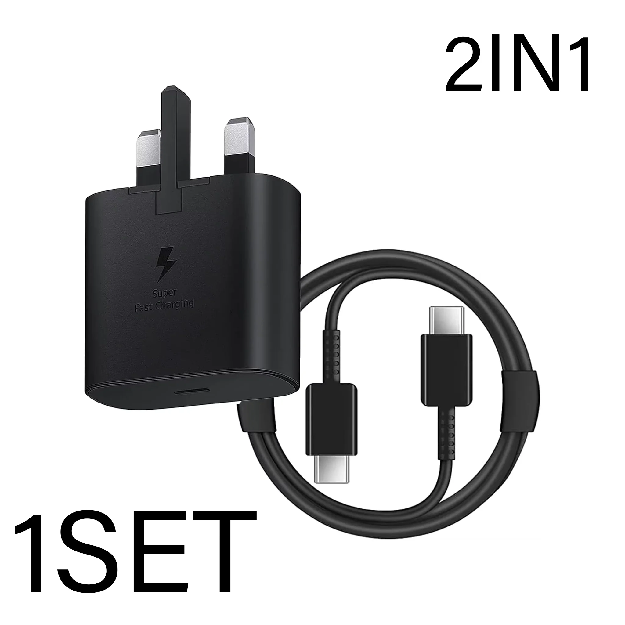British standard charger 25W For Samsung Super Fast USB C Charger and Cable Power Adapter UK PPS Wall Charger Mains Compatible