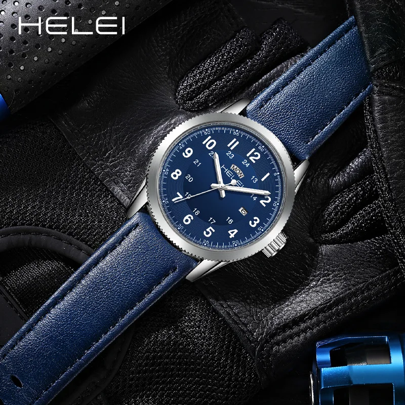 Foreign trade new 2026 outdoor sports quartz watch men's watch leather strap live broadcast non-mechanical watch