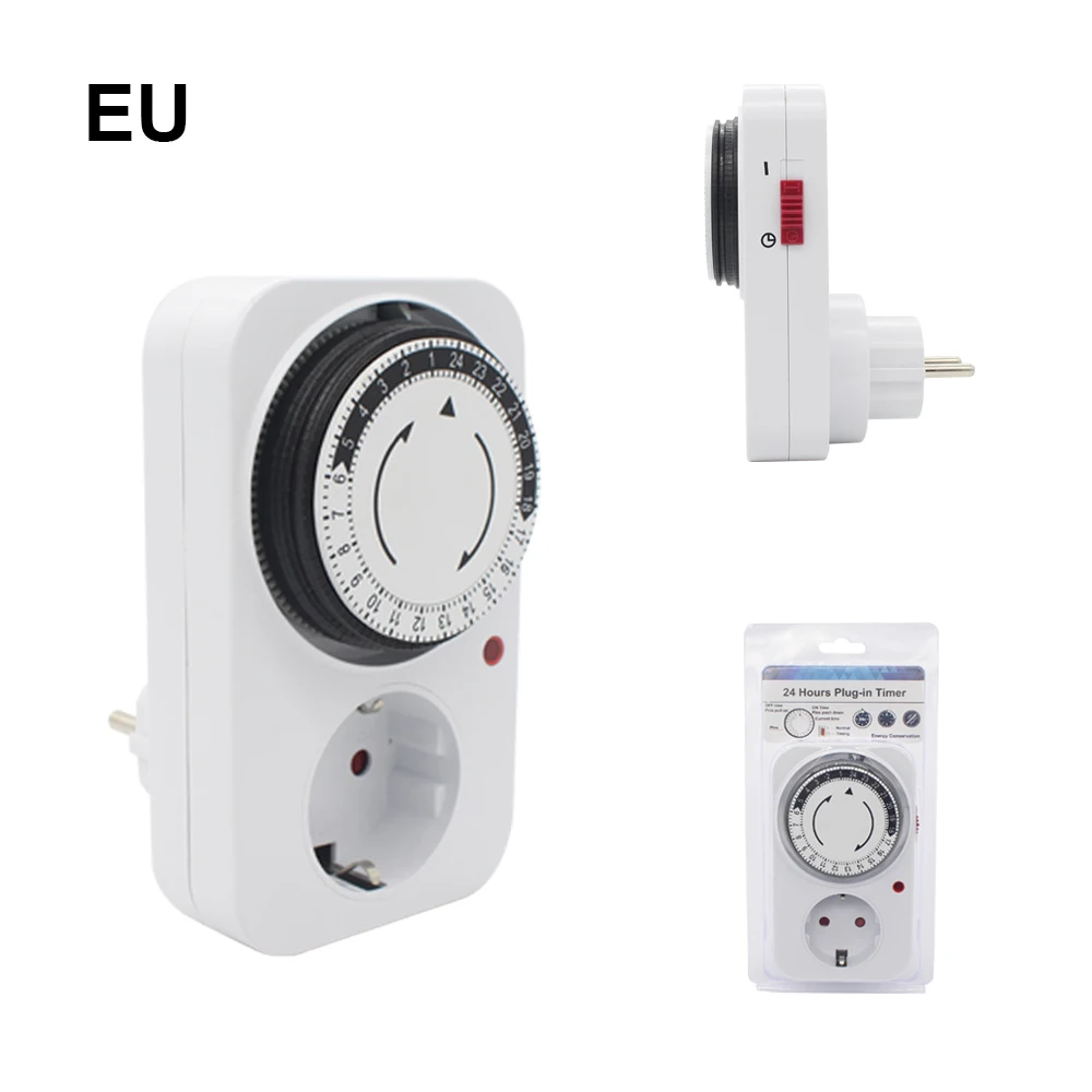 ManHua 24 Hour Europe Plug EU UK plug TG14 TG44 Programmable Mechanical Timer Switch Universal Socket Timer 220V 16A