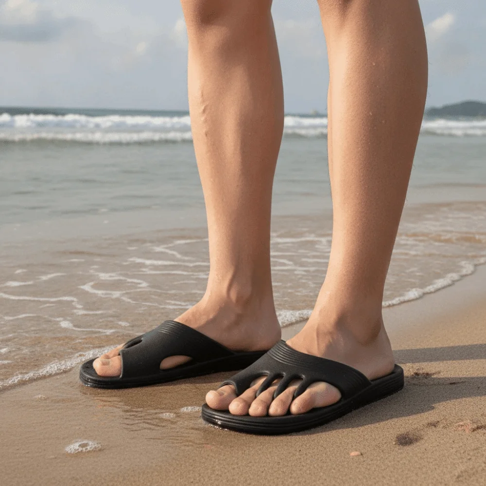 Improvement of Toe Valgus Five-Toe Slippers Arch Support Massage Split-Toe Flip Flops Five Toe Separation Thick Sole - view 2