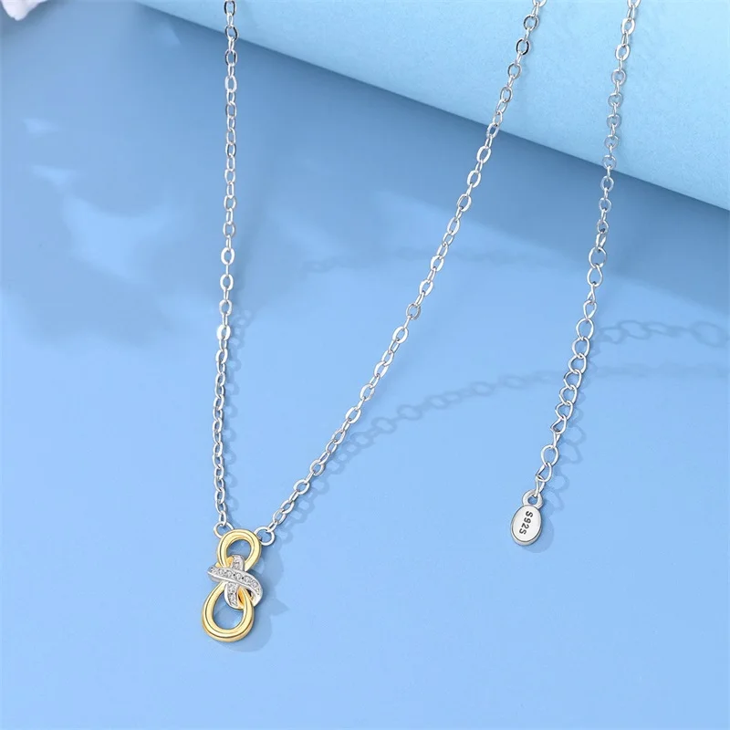 

Hot Sales 925 Sterling Silver Mobius Strip Necklace Classic Popular Chains For Women Girls Birthday Graduation Jewelry Gifts