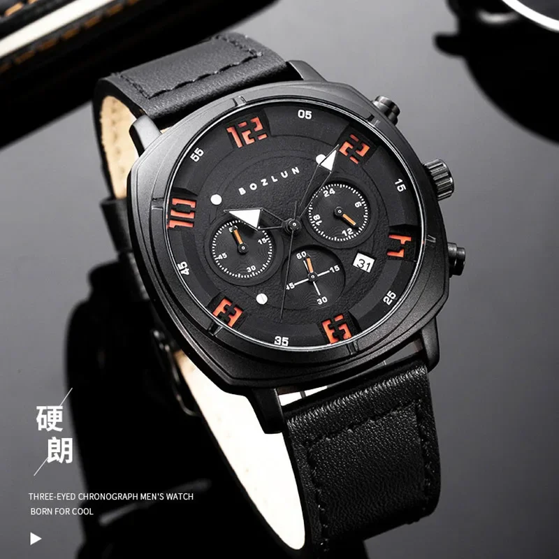 ساعة فاندا فاندا بثلاث عيون عصرية بسيطة وحزام كوارتز للطلاب وحزام تقويم للرجال