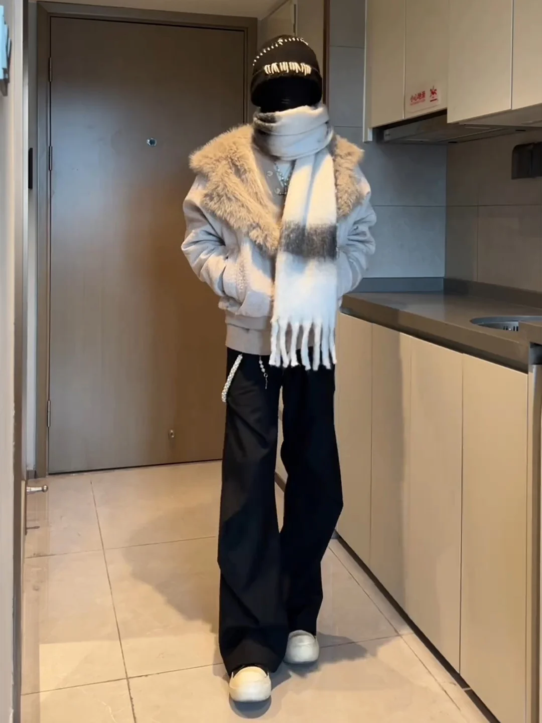 

Мужские зимние брюки Cleanfit Fce с подкладкой, плиссированные, приталенные, длинные, струящиеся, в стиле рабочей одежды, молодежные, повседневные, прямого кроя