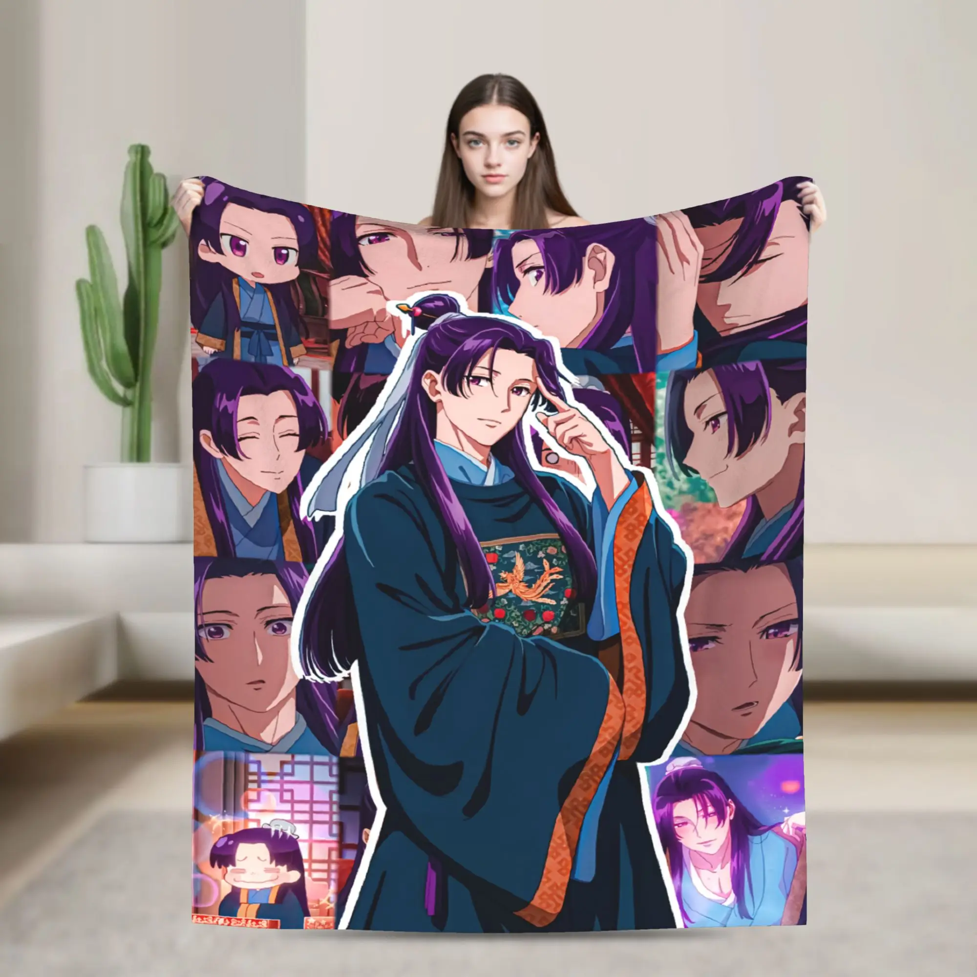 The Apothecary Diaries Anime Blanket Summer Air Conditioning Jinshi Multi-function Warm Throw Blankets for Sofa Car Quilt