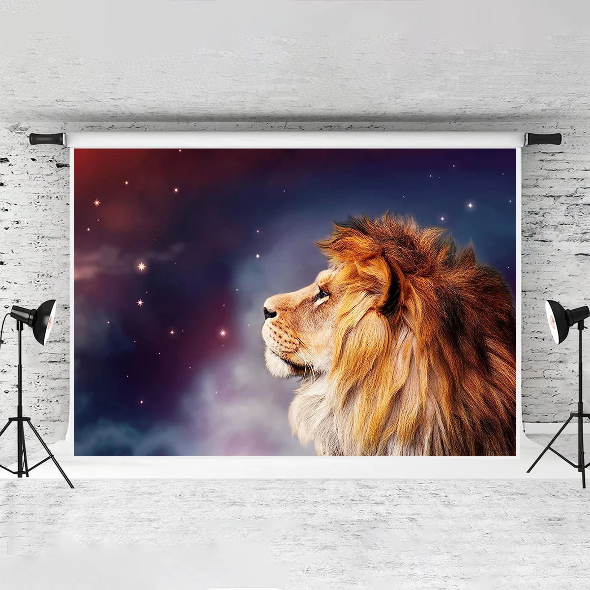 African Savannah Lion Galaxy Photography Animals Natural Giraffe Backdrop Photo Shooting Decorations Wall Travel Advertising