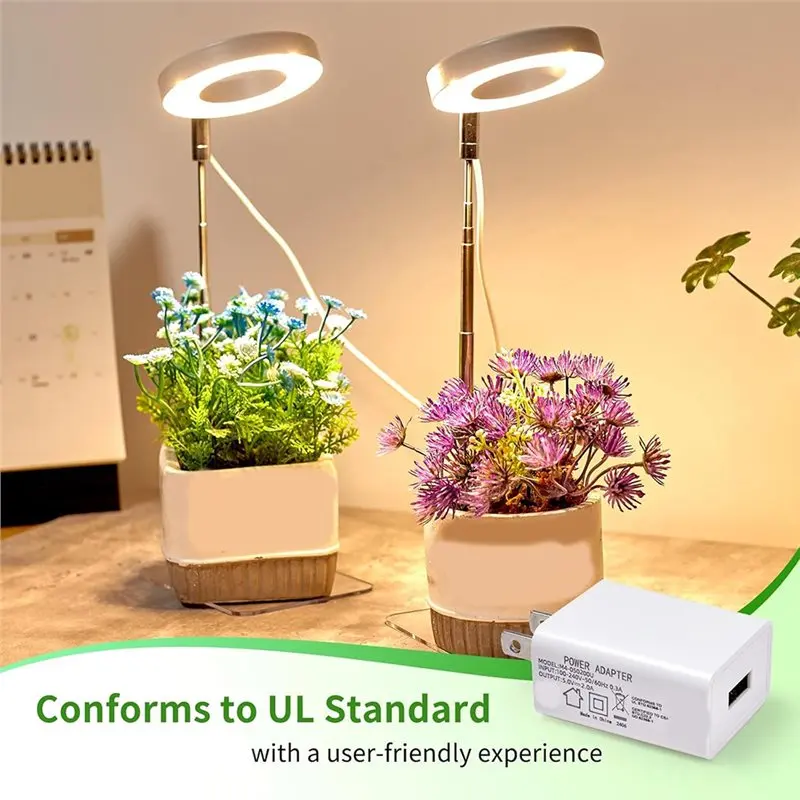 A41I For Indoor Plants LED Grow Light, 2-Head Adjustable Height Timer Function With Growing Lamp, For Small Plants