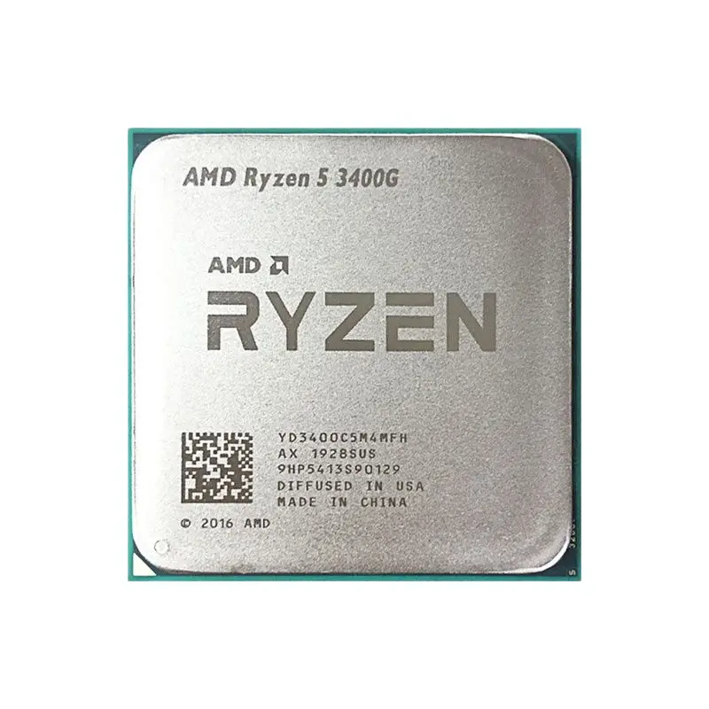 AMD Ryzen 5 3400G R5 3400G 3.7 GHz Used Quad-Core Eight-Thread 65W CPU  YD3400C5M4MFH Socket AM4