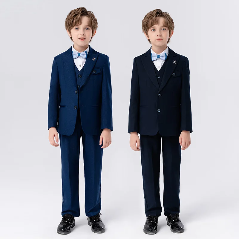 

High Quality Kids Wedding Suits Boys Tuxedo Formal Dress Clothes Sets Child Party Morning Coat Ring Bearer Blazer Pants Costume