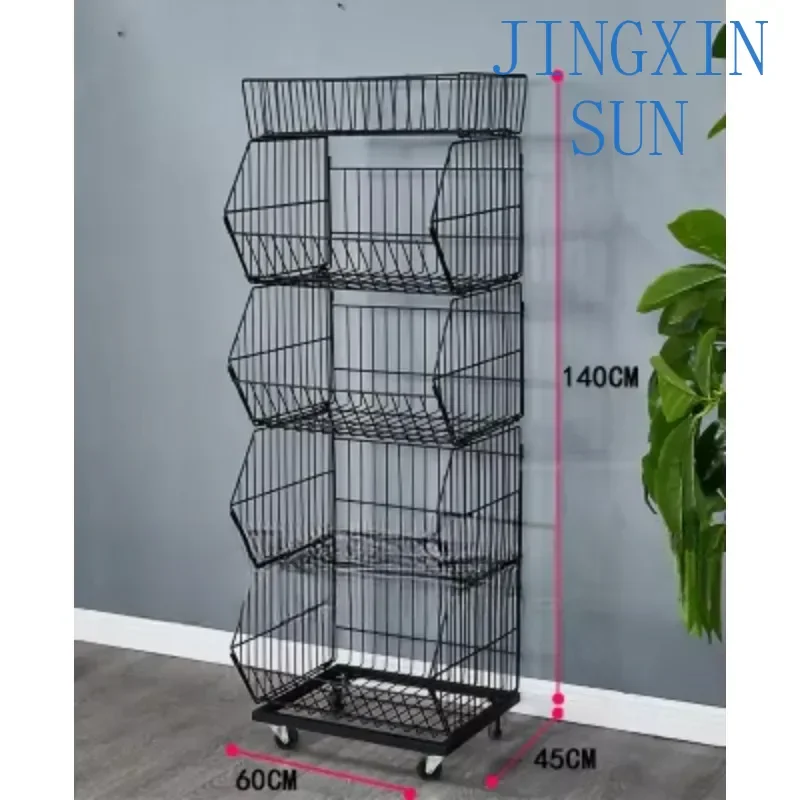 Metal Wire Basket Display Rack for Supermarkets Snack Stand to Store