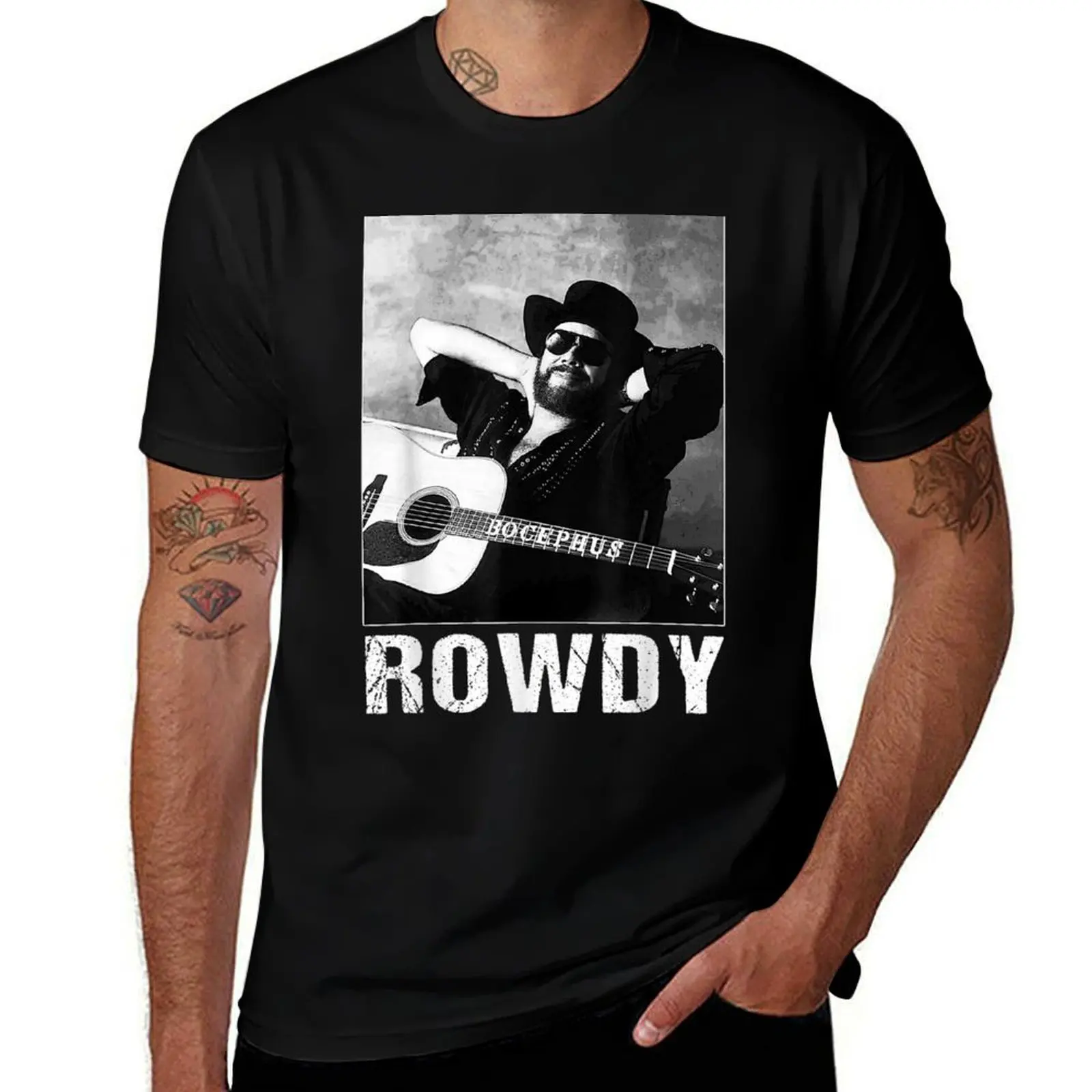 Funny Hank Jr Williams Love Rowdy Gifts For Womens Men T-Shirt Big and Tall Crew Neck Tee