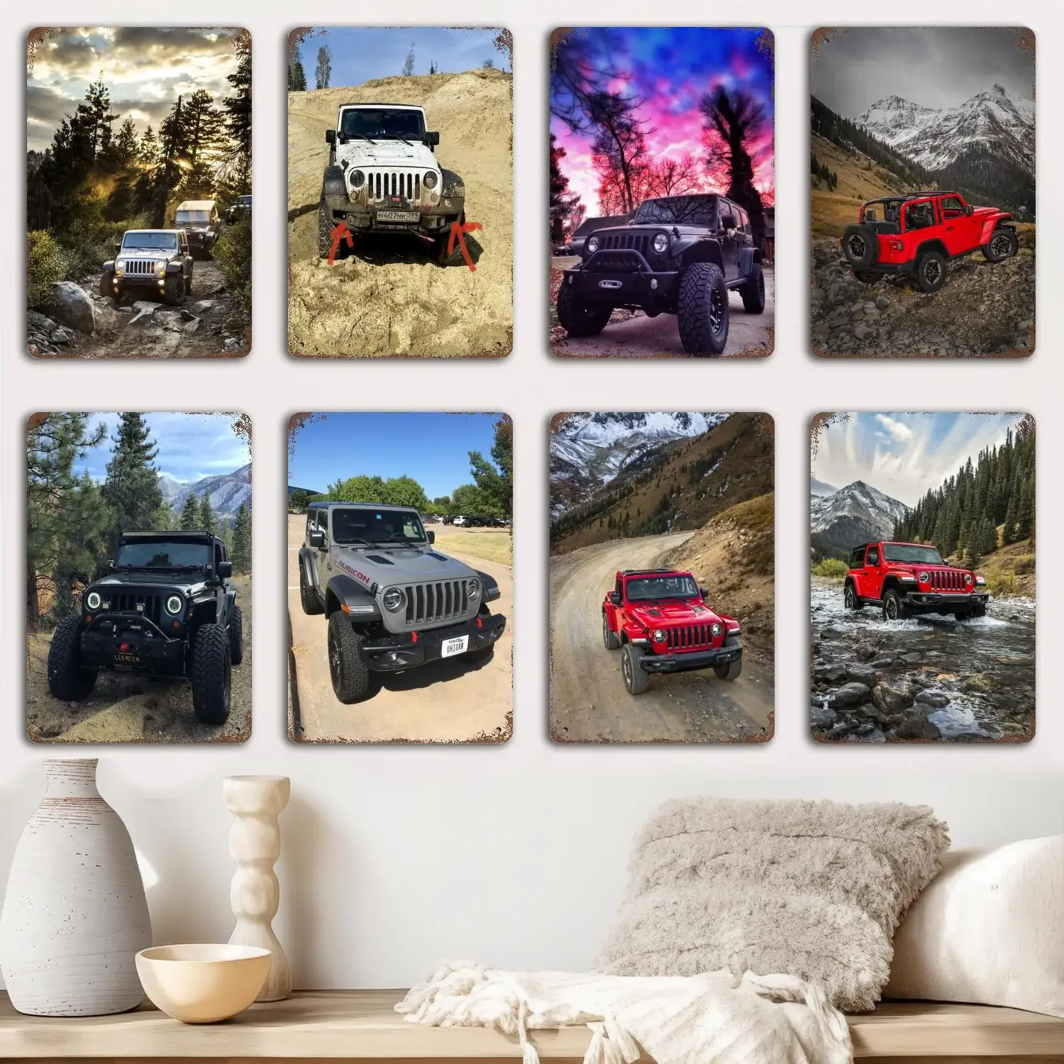 jeep wrangler car Metal Signs wall decor Vintage Tin Signs Captain Metal Poster Decor for Bar Pub Club Wall Decoration