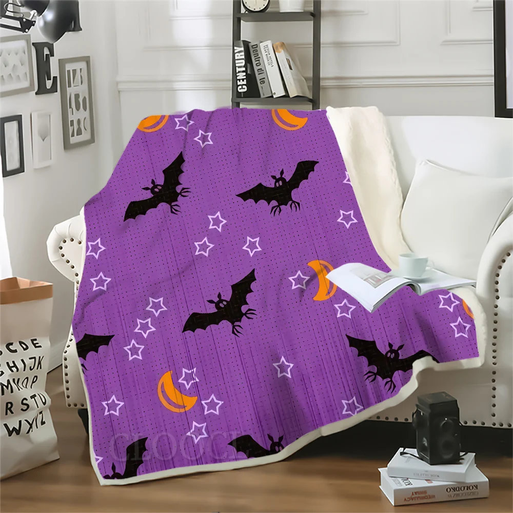 CLOOCL Halloween Blanket Leaf Pumpkin 3D Print Double Layer Blanket Home Office Sofa Bed Blanket Outdoor Picnic Mat Blanket