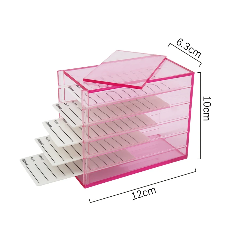 Multifunctional False Lashes Storage Box Organizer with 5 Layers Acrylic Pallet Holder Grafting Eyelash Extension Makeup Tool