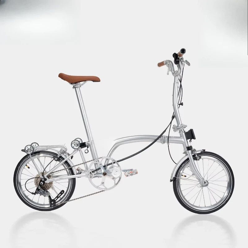 

R9 Max three-fold bicycle adult ultra-light portable retro 9-speed 16-inch bicycle