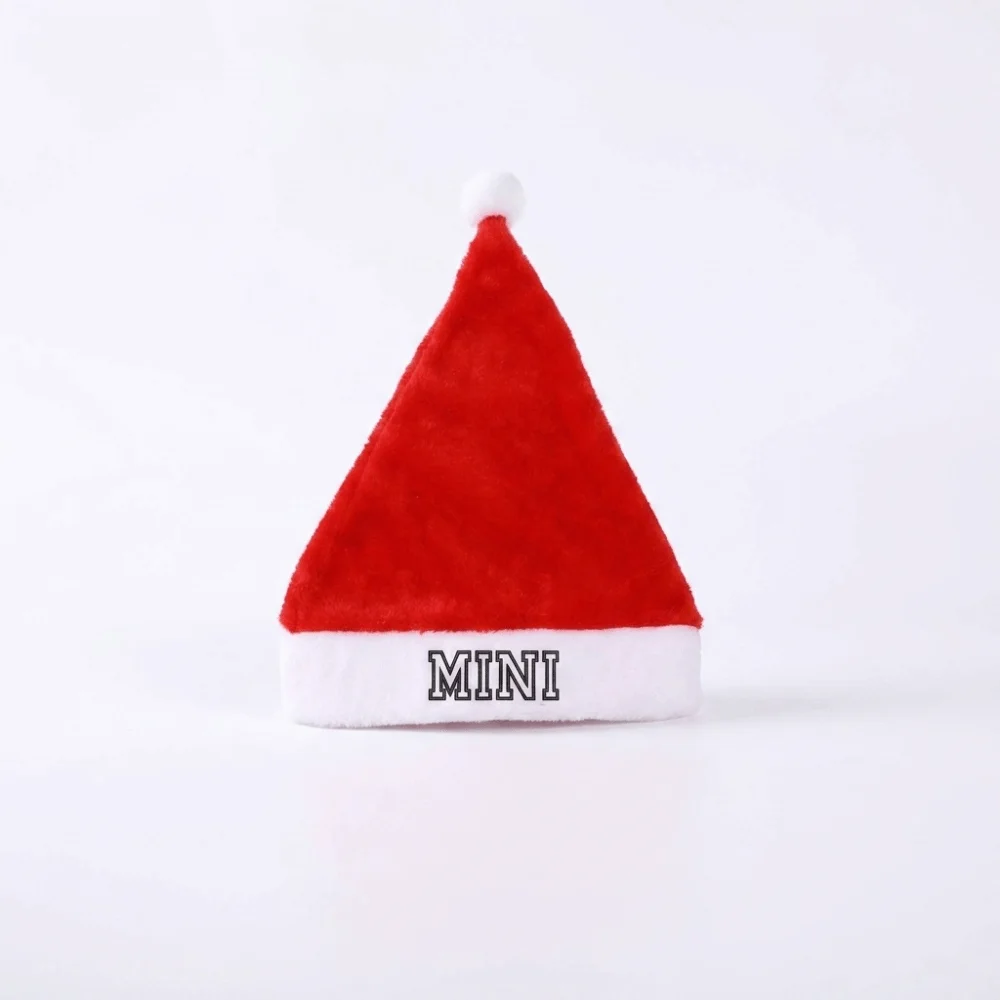 DAD MOM MINI Embroidered Family Matching Santa Hat Fluffy Soft Family Xmas Decor Hat Thick Parent-Unisex Santa Hat